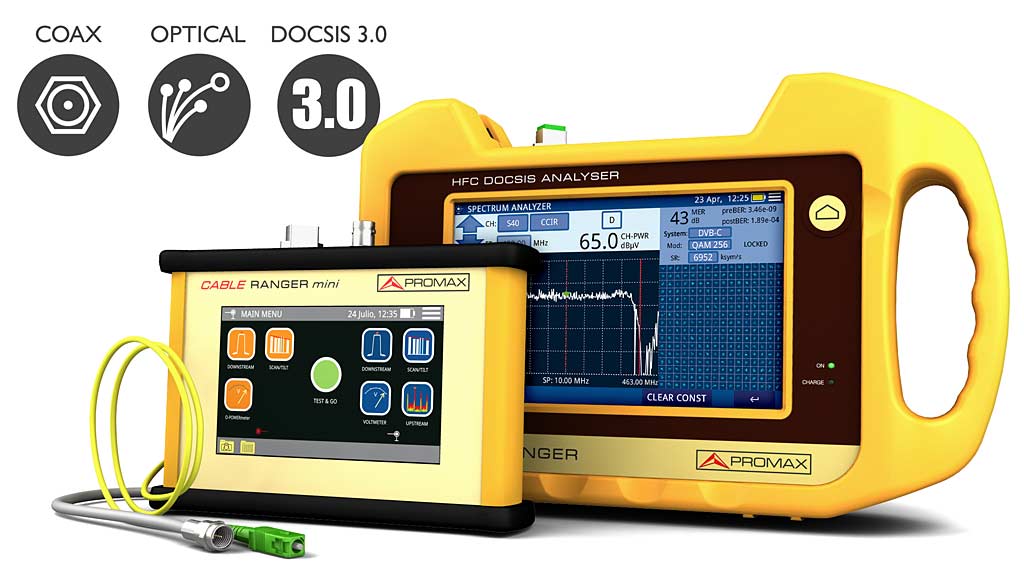 CABLE RANGER - Hybrid analyzers for optical fibre and coax