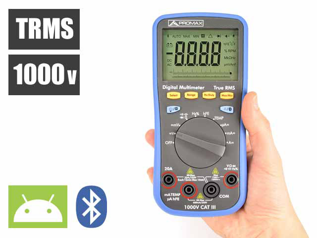 PD-350, PD-351, PD-352: TRMS testers (multimeters) with bluetooth control via Android app