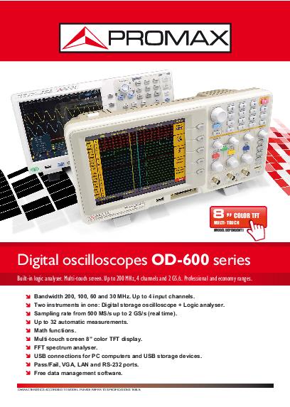 Catalog of Digital oscilloscopes OD-600 series