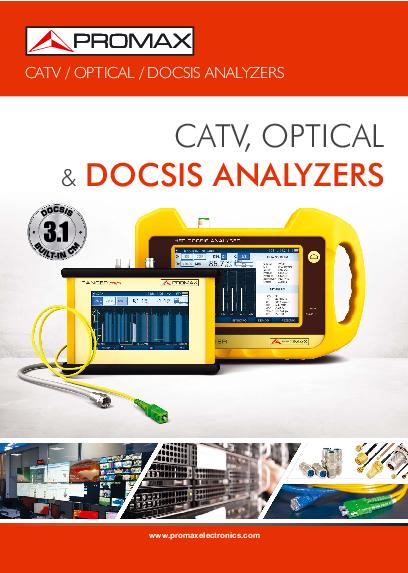 Catalog of CATV, Optical and DOCSIS analyzers